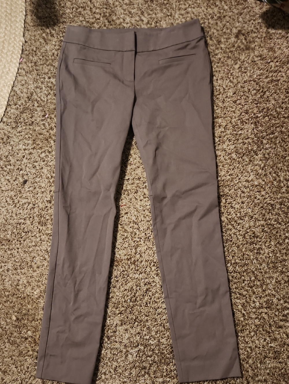 Ann Taylor Taupe Straight-Leg Dress Pants